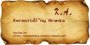 Keresztény Aranka névjegykártya